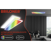 LED Panel dimmbar 36W 4800 lm 4000 K RGBW Farbwechsel 20x98 cm Slim weiß + Backlight Effect + Fernbedienung