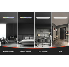 LED Panel dimmbar 36W 4800 lm 4000 K RGBW Farbwechsel 20x98 cm Slim weiß + Backlight Effect + Fernbedienung