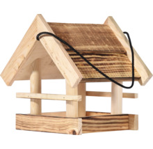 Vogelhaus aus Holz mit Aufhängeseil