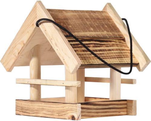 Vogelhaus aus Holz mit Aufhängeseil