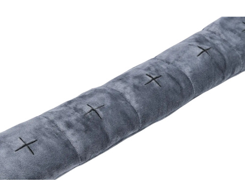 Zugluftstopper aus Stoff mit Kreuzstichmuster