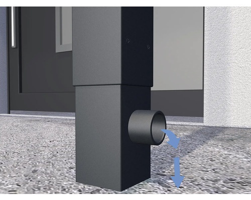 Quadratischer Pfosten mit Wasserablauf