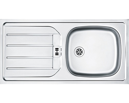 Spüle aus Edelstahl mit Abtropffläche