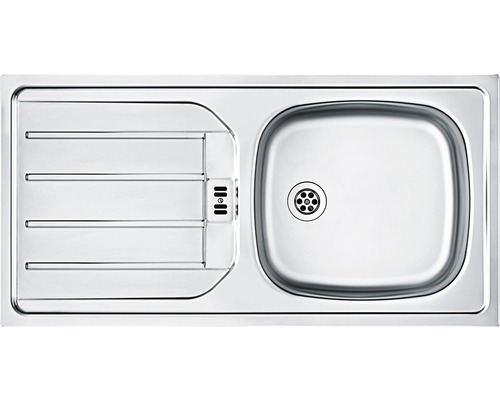 Spüle aus Edelstahl mit Abtropffläche