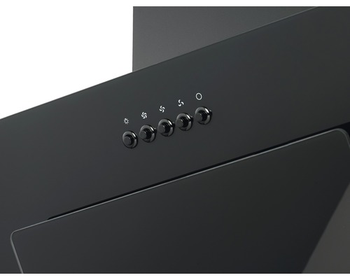 Detailaufnahme einer Dunstabzugshaube mit Bedienknöpfen