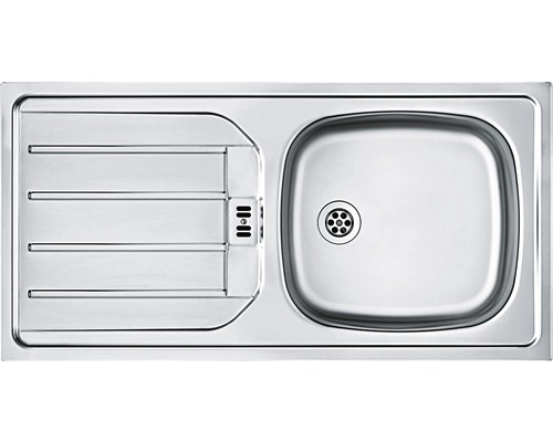 Spüle aus Edelstahl mit Abtropffläche