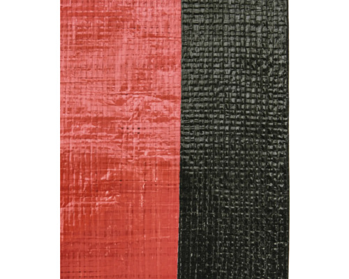 Nahaufnahme einer roten und schwarzen Unkrautfolie.