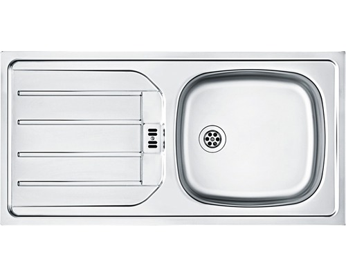 Spülbecken aus Edelstahl mit Abtropffläche