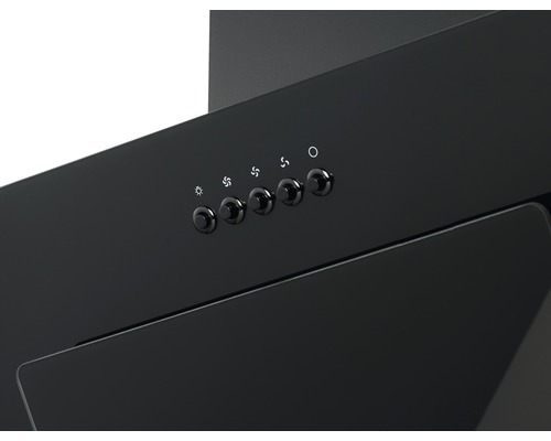 Nahaufnahme einer Dunstabzugshaube mit Bedienknöpfen für Licht und Lüfterstufen