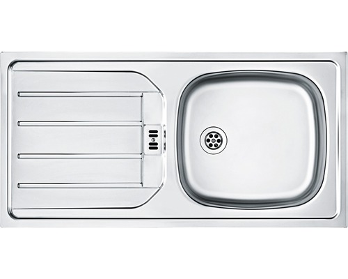 Spüle aus Edelstahl mit Abtropffläche