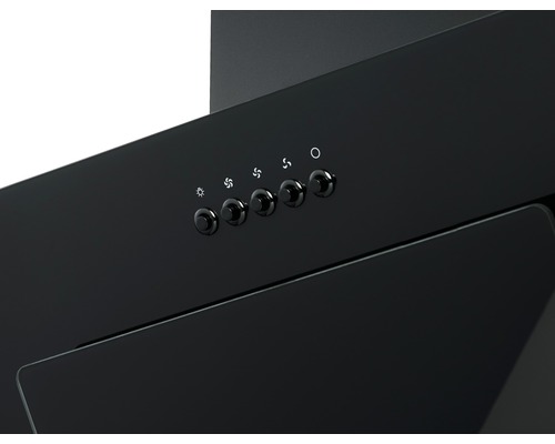 Nahaufnahme einer Dunstabzugshaube mit Bedienknöpfen für Licht und Lüfterstufen