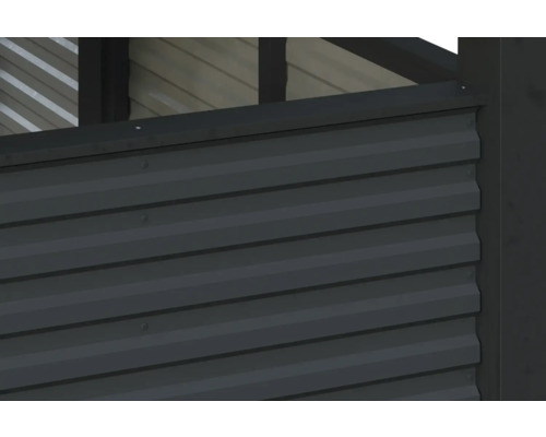 Detailansicht einer Fassade mit horizontalen Profilen