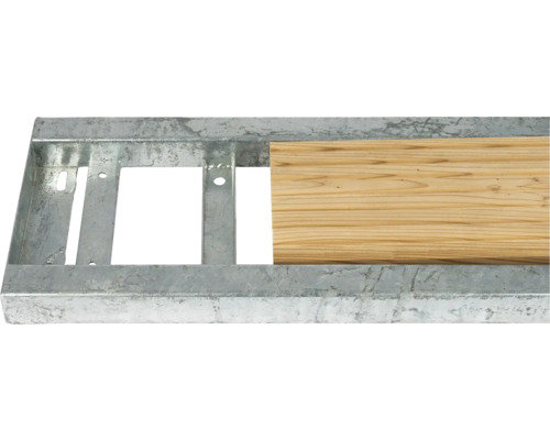 Verzinkter Metallrahmen mit Holzbrett