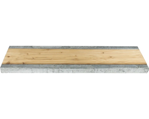 Holzregalbrett mit Metalleinfassung