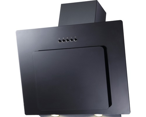 Schwarze Dunstabzugshaube mit Bedienelementen