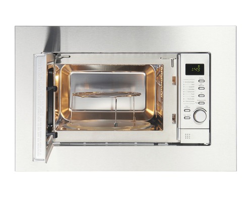Offene Einbau Mikrowelle aus Edelstahl mit Bedienfeld