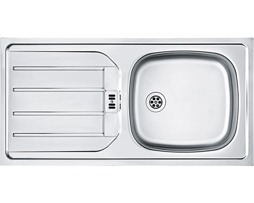 Spüle aus Edelstahl mit Abtropffläche