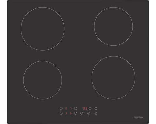 Induktionskochfeld mit vier Kochzonen und Bedienfeld