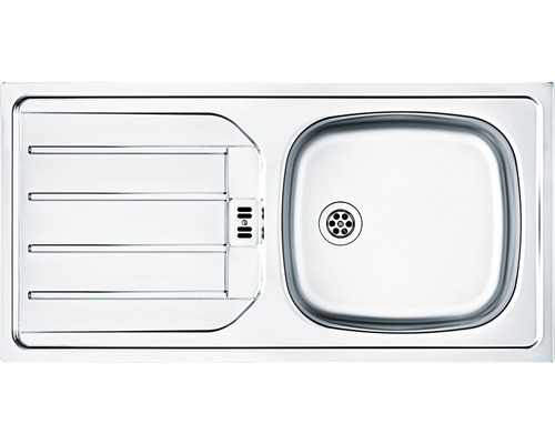 Spüle aus Edelstahl mit Abtropffläche