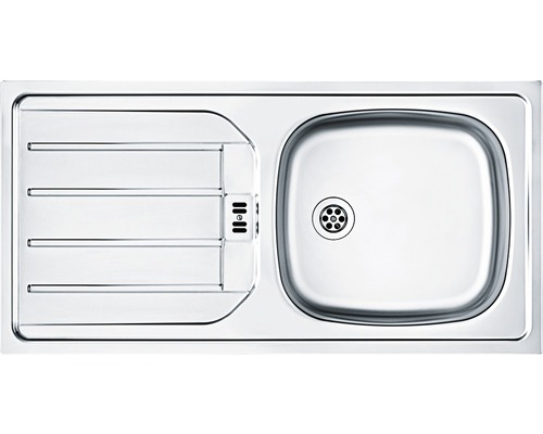 Spüle aus Edelstahl mit Abtropffläche