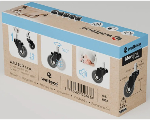 Verpackung der Walteco Bürostuhlrollen