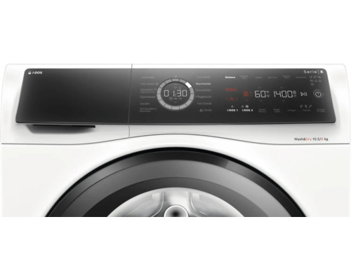 Waschtrockner mit digitalem Display zur Anzeige von Programmen und Einstellungen