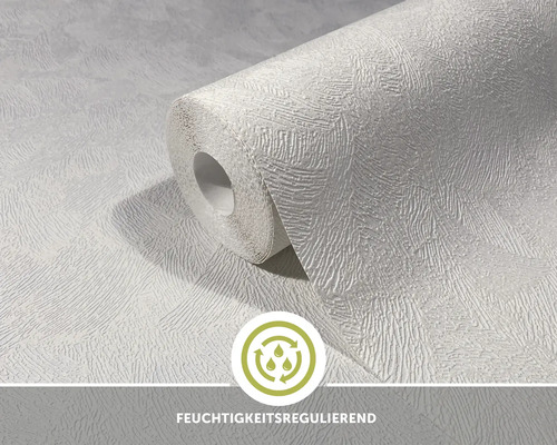 Vliestapete Lehm 5402 Putz-Optik beige weiß überstreichbar Rolle Tapete mit feuchtigkeitsregulierender Eigenschaft