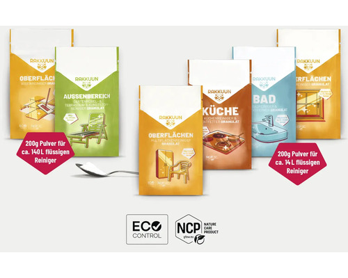 Rakkunn Reiniger Granulat für verschiedene Oberflächen, Aussenbereiche, Küche und Badezimmer