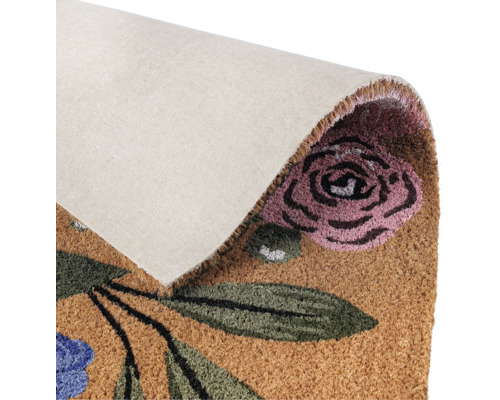 Fußmatte aus Kokosfaser mit Blumenmuster