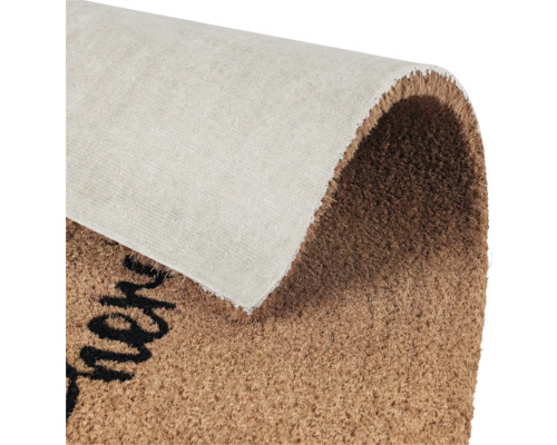 Fußmatte aus Kokosfaser mit Schriftzug und rutschfester Unterseite