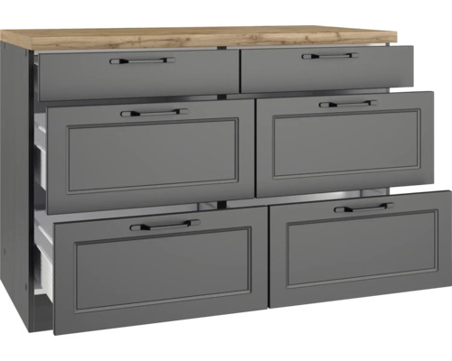 Kommode mit sechs Schubladen, Holzplatte