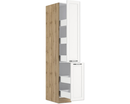 Hochschrank mit Auszügen für Küche oder Bad mit Holzdekor