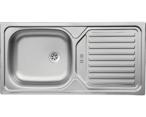 Spülbecken aus Edelstahl mit Abtropffläche