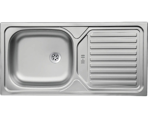 Spülbecken aus Edelstahl mit Abtropffläche