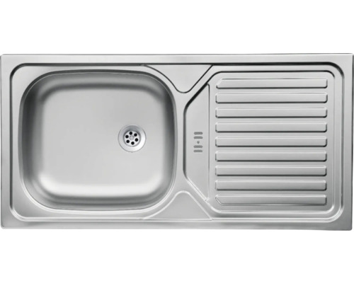 Spüle aus Edelstahl mit Abtropffläche