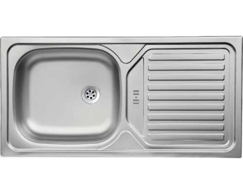 Spüle aus Edelstahl mit Abtropffläche