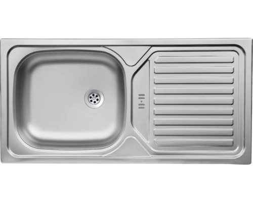 Spüle aus Edelstahl mit Abtropffläche