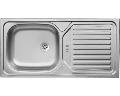 Spüle aus Edelstahl mit Abtropffläche