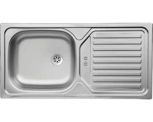 Spüle aus Edelstahl mit Abtropffläche