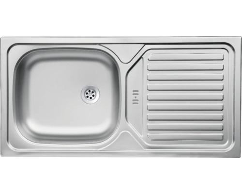 Spüle aus Edelstahl mit Abtropffläche