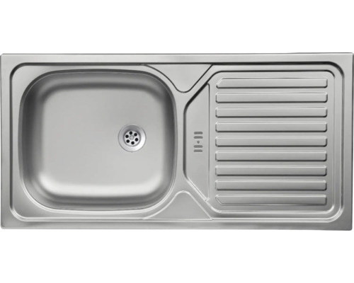 Spüle aus Edelstahl mit Abtropffläche