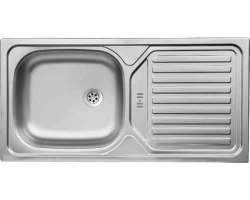 Spülbecken aus Edelstahl mit Abtropffläche
