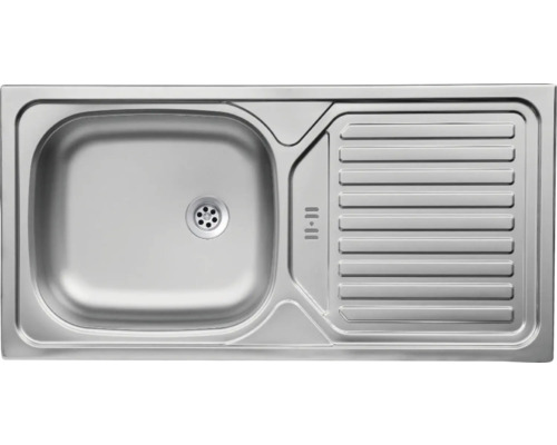 Spüle aus Edelstahl mit Abtropffläche