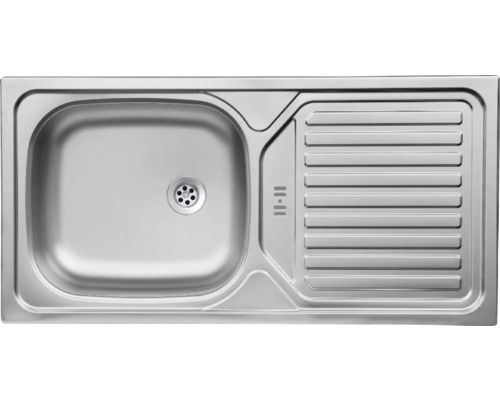 Spülbecken aus Edelstahl mit Abtropffläche