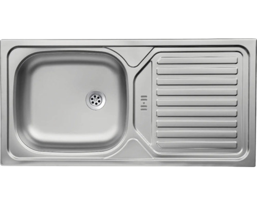 Spüle aus Edelstahl mit Abtropffläche