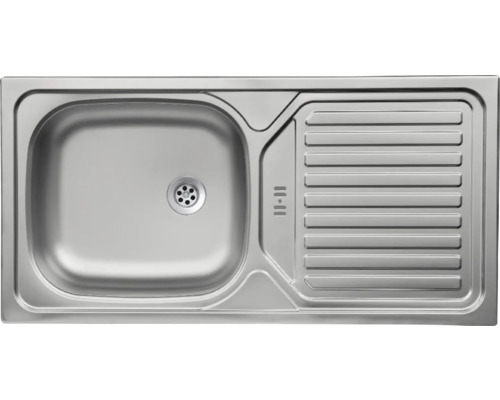 Spülbecken aus Edelstahl mit Abtropffläche