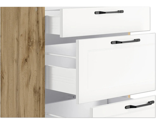 Schrank mit Schubladen und Holzstruktur