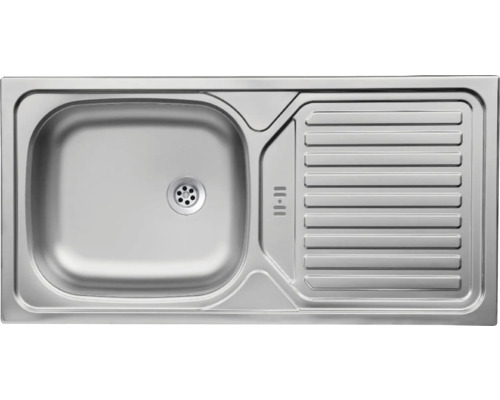 Spüle aus Edelstahl mit Abtropffläche