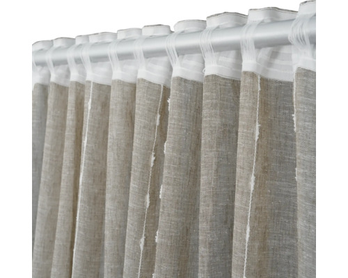 Gardine mit Kräuselband und Faltenhaken an Vorhangstange