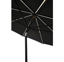Ansicht von unten eines Sonnenschirms mit LED-Beleuchtung